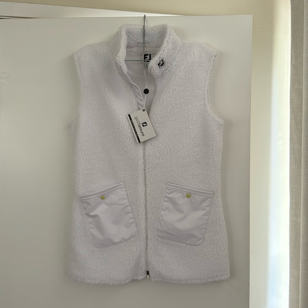 White FootJoy fleece vest